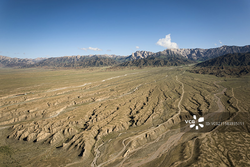 青海省海西柴达木盆地地貌纹理自然景观图片素材