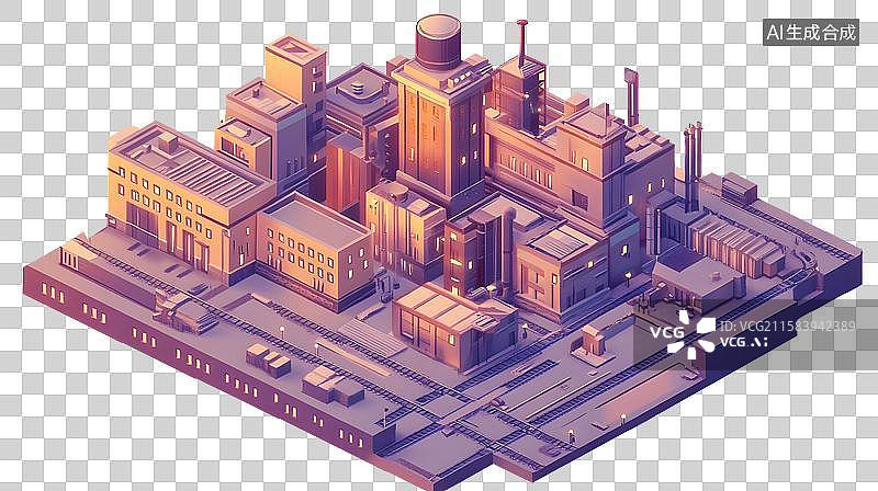 【AI数字艺术】现代城市建筑工厂工业图片素材