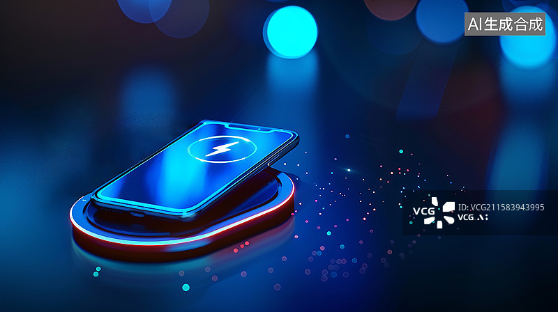 【AI数字艺术】手机无线充电新体验图片素材