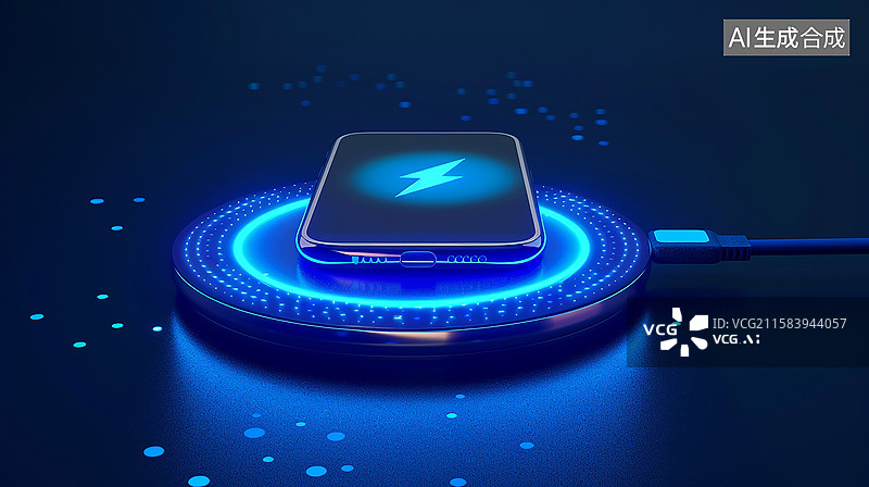 【AI数字艺术】手机无线充电新体验图片素材