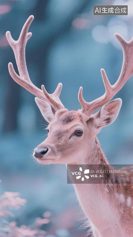 【AI数字艺术】森林中的鹿图片素材