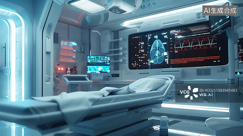 【AI数字艺术】先进科技，核磁共振医疗设备图片素材