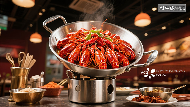 【AI数字艺术】麻辣小龙虾盛宴图片素材
