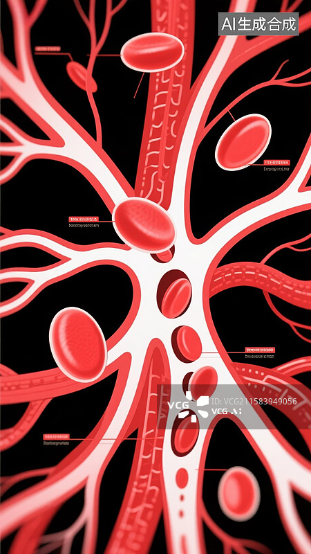 【AI数字艺术】血液流动示意图图片素材