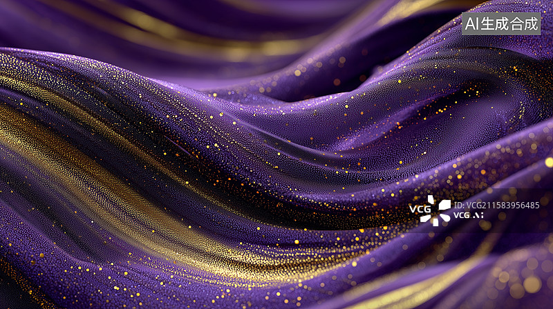 【AI数字艺术】紫色虹彩丝绸动态设计图片素材