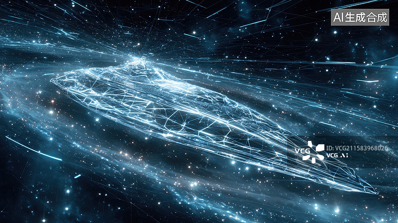 【AI数字艺术】宇宙中的神秘光体图片素材
