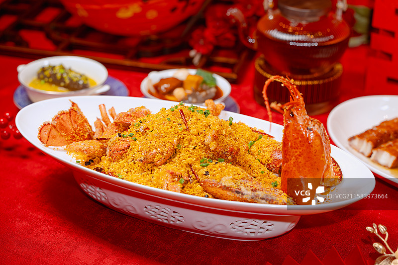 喜宴菜品 粤式澳洲龙虾 避风塘龙虾 海鲜 避风塘 龙虾 澳洲龙虾图片素材