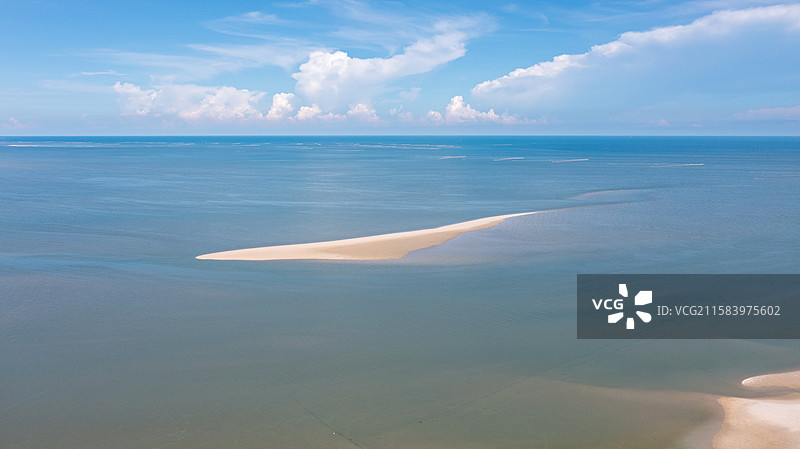 广西北海银滩沙洲风光图片素材