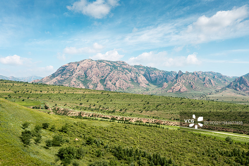 航拍内蒙赤峰大青山风景图片素材