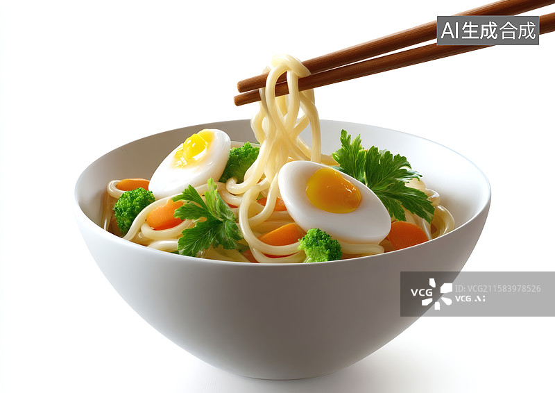 【AI数字艺术】一碗美味鸡蛋面图片素材