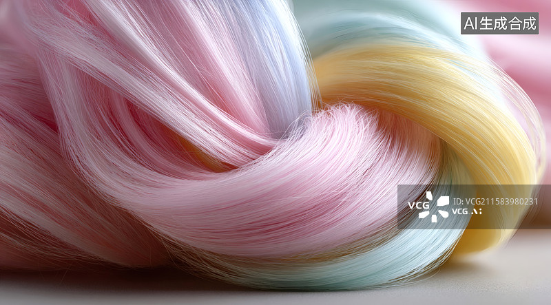 【AI数字艺术】彩色柔软的假发图片素材