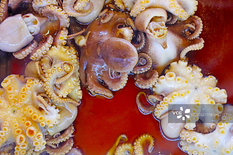 捞汁小海鲜八爪鱼辣零食美味图片素材