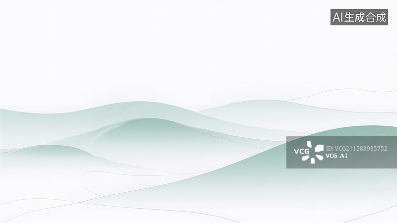 【AI数字艺术】淡雅水墨风格山水背景画面图片素材