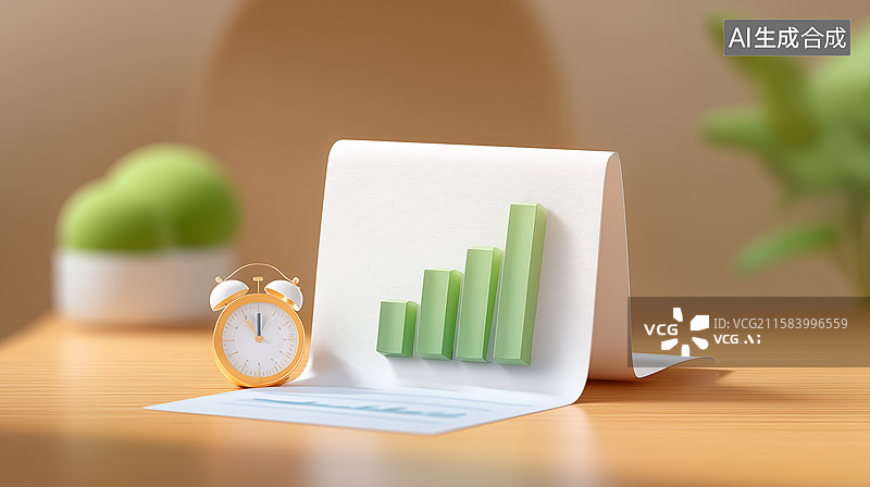 【AI数字艺术】办公桌面数据图表场景图片素材