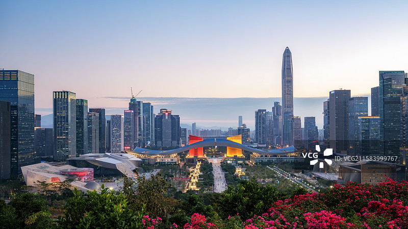 深圳城市黎明天际线图片素材