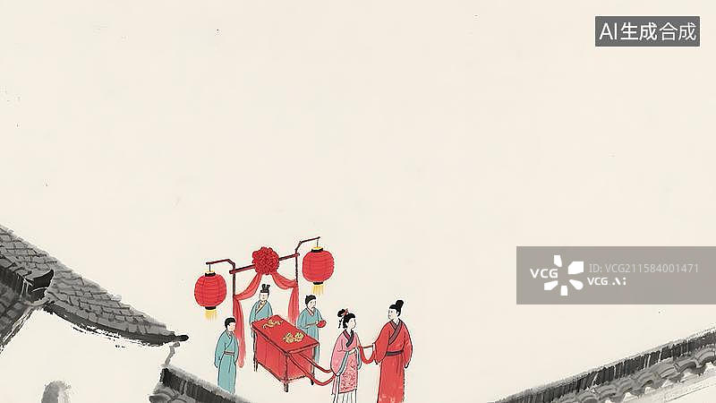 【AI数字艺术】水墨画居下图片素材