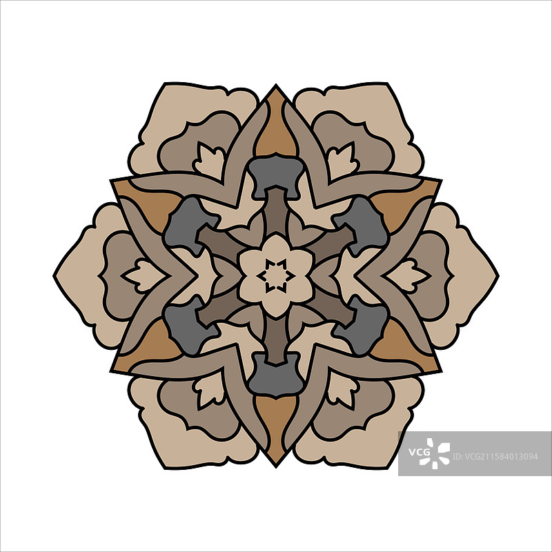 曼荼罗艺术与复杂的神圣几何设计图片素材