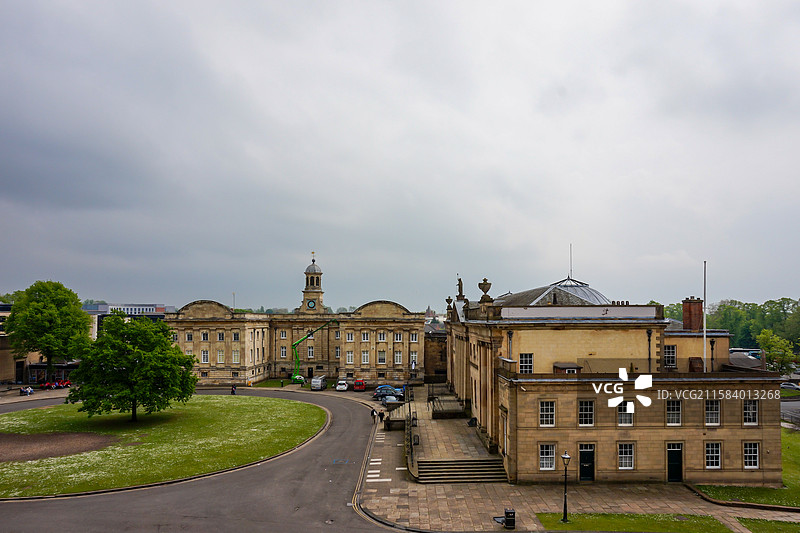 英国英格兰约克城堡博物馆外部建筑风光图片素材
