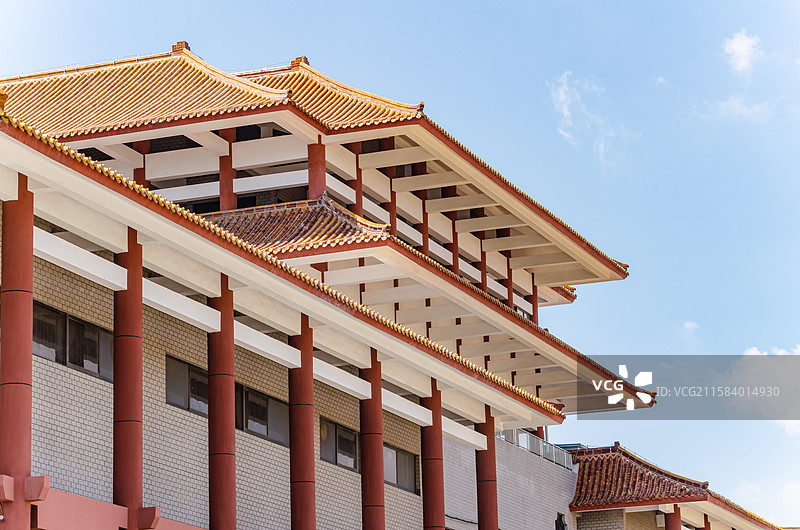 中国旅游景区拍摄主题，山东省济宁市任城区济宁市博物馆老馆东侧外立面，户外白昼无人图像摄影图片素材