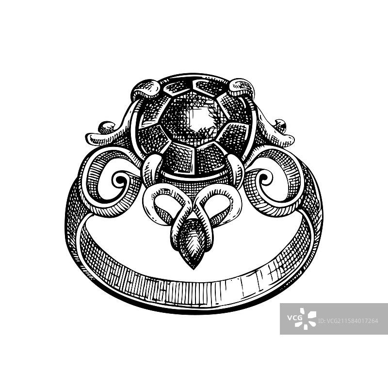 维多利亚风格戒指素描浪漫哥特时尚图片素材