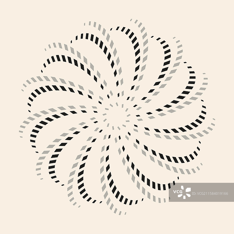 黑灰色点状旋转花饰物体图片素材