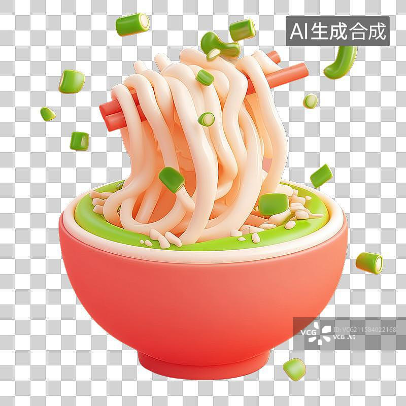 【AI数字艺术】葱油拌面三维美食元素图片素材