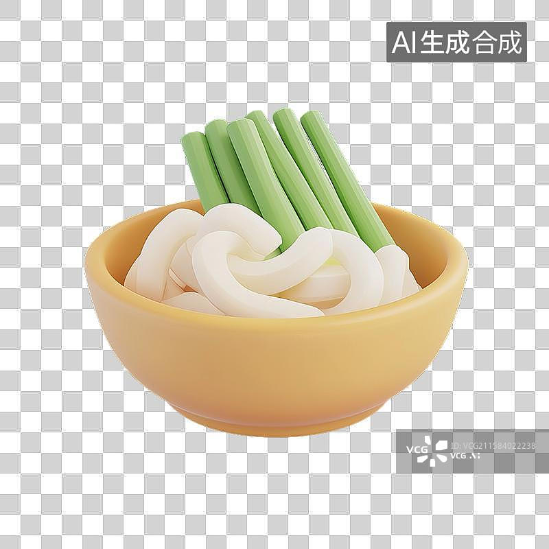 【AI数字艺术】葱油拌面三维美食元素图片素材