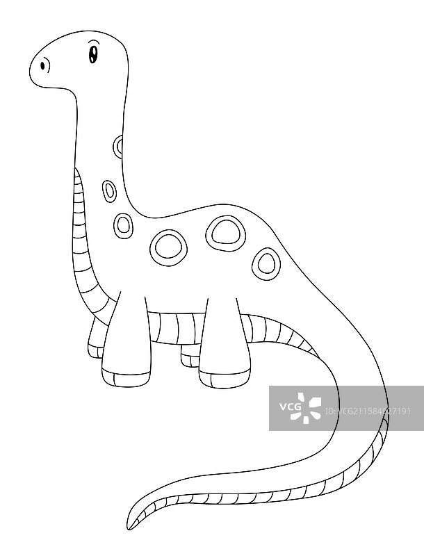 可爱的恐龙涂色书插图图片素材