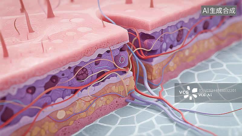 【AI数字艺术】科研绘图器官皮肤解剖图片素材