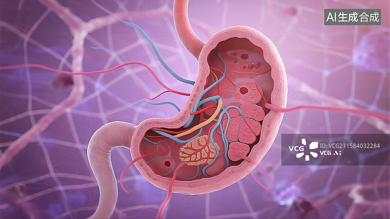 【AI数字艺术】科研绘图器官胃部图片素材