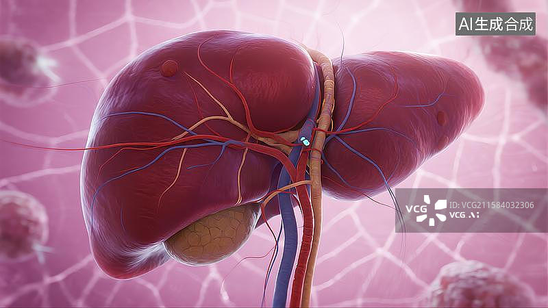【AI数字艺术】科研绘图器官肝脏胰脏图片素材