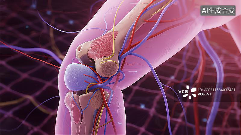 【AI数字艺术】科研绘图器官膝关节图片素材