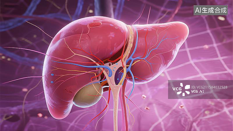 【AI数字艺术】科研绘图器官肝脏胰脏图片素材