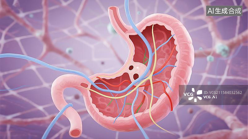 【AI数字艺术】科研绘图器官胃部图片素材