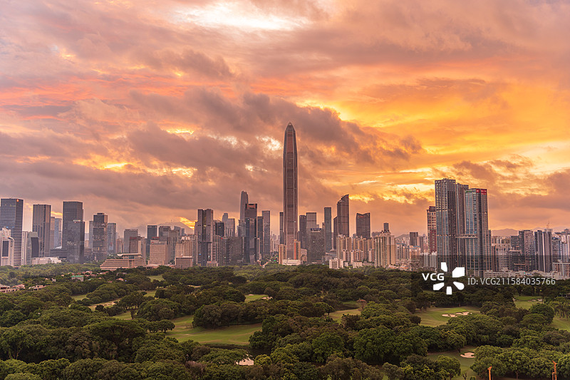 晨光中的深圳福田图片素材