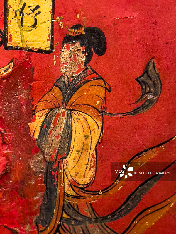 北魏 彩绘人物故事纹漆屏风 司马金龙漆画屏风 大同北魏司马金龙夫妇合葬墓出土 山西博物院 镇馆之宝图片素材