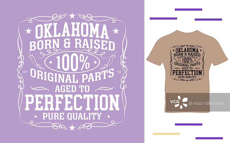俄克拉荷马州出生和长大的T恤设计图片素材