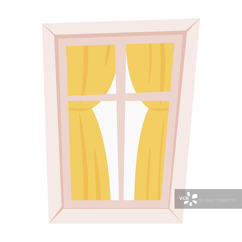 带窗帘的窗户图片素材