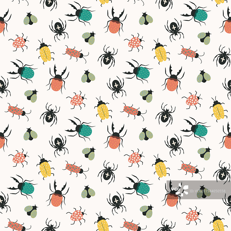 昆虫无缝图案图片素材