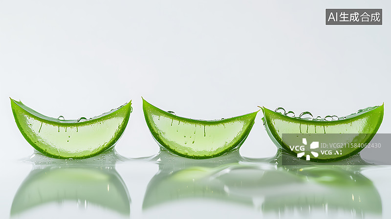 【AI数字艺术】切开的新鲜芦荟特写图片素材