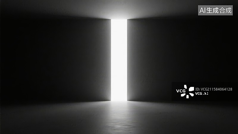 【AI数字艺术】光明之门：光线穿透黑暗空间图片素材