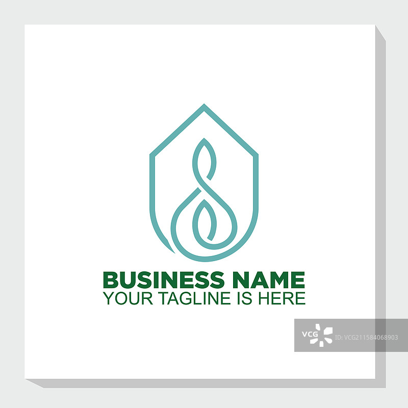 树木与房屋的标志设计概念，自然风格图片素材