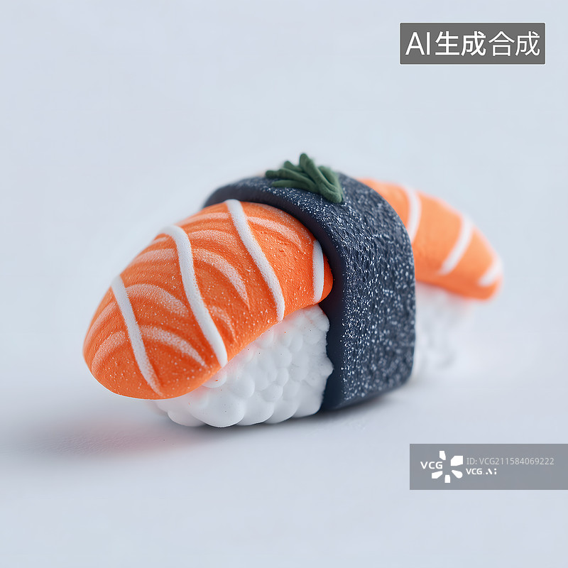 【AI数字艺术】精致三文鱼寿司图片素材