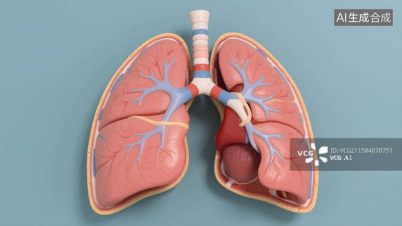 【AI数字艺术】人体肺部结构模型图片素材