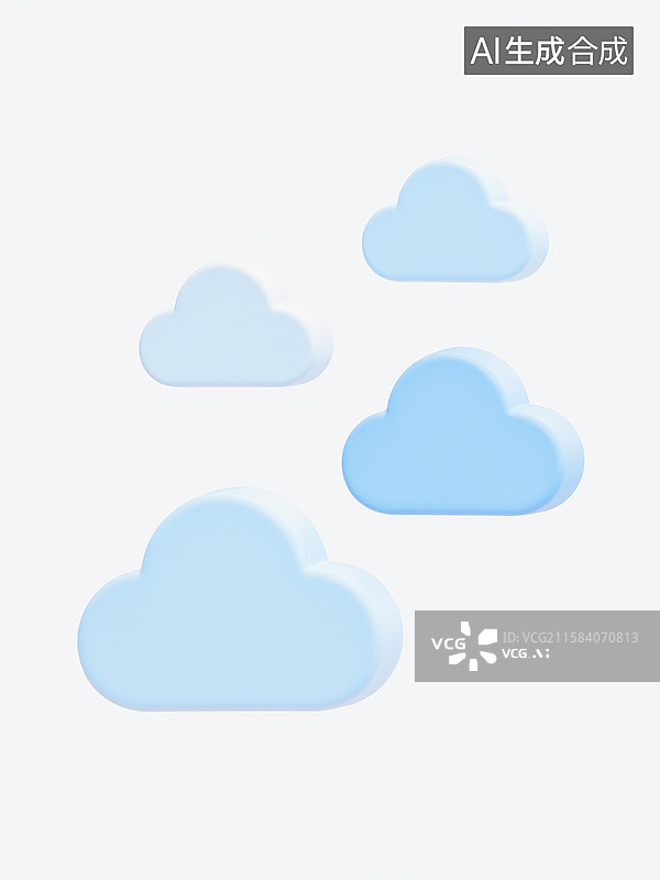 【AI数字艺术】梦幻卡通云朵清新治愈的云朵图片素材