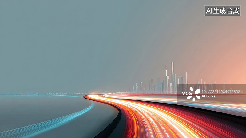 【AI数字艺术】城市夜景光影图片素材