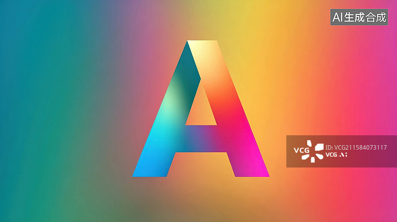 【AI数字艺术】彩色字母A图片素材