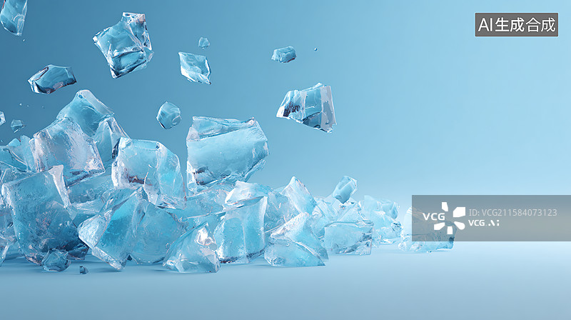 【AI数字艺术】碎冰飞溅画面图图片素材