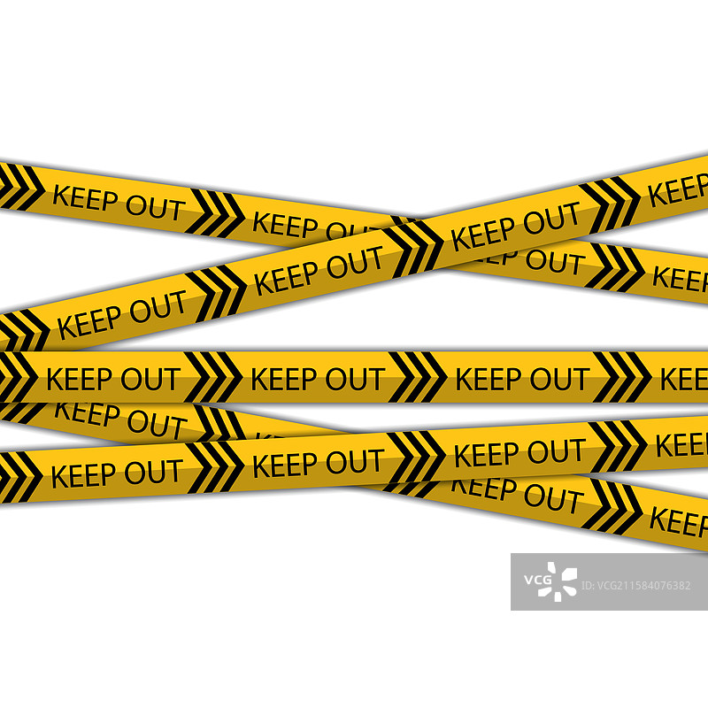 黄色和黑色危险警告带套装图片素材