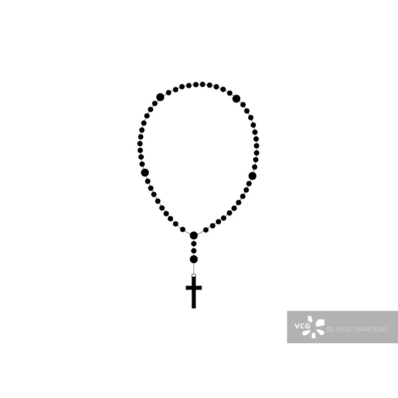 玫瑰经珠子剪影图片素材